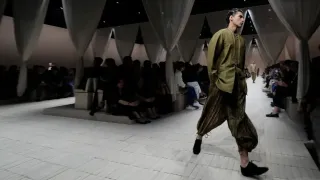 Armani's global aesthetic shines in bohemian Emporio Armani show, though designer misses Milan bow