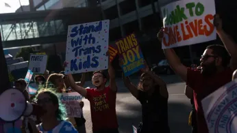 Protesters rally against closure of largest gender-affirming care center for kids in the US